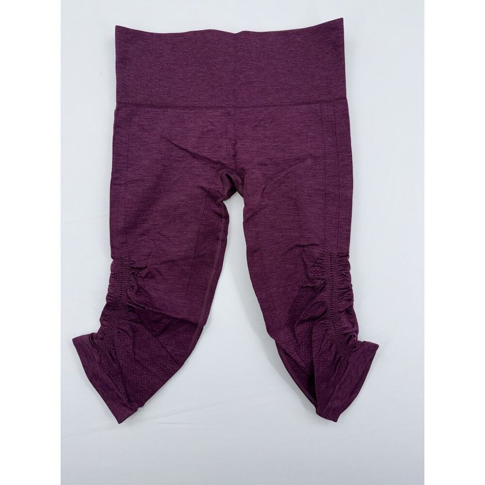 Lululemon Leggings Womens 6 Purple Ruched Capri High Rise Yoga Workout Athletic